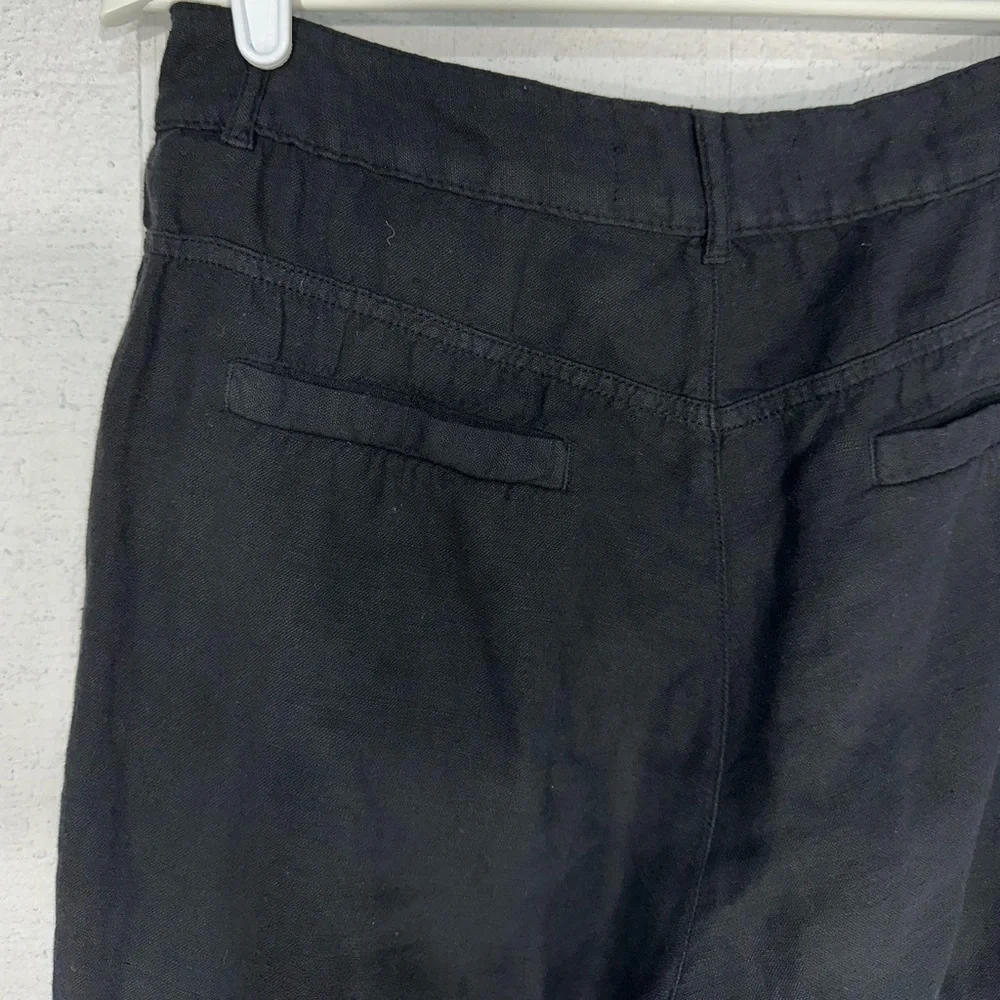 Zara cargo pants linen blend black size 00